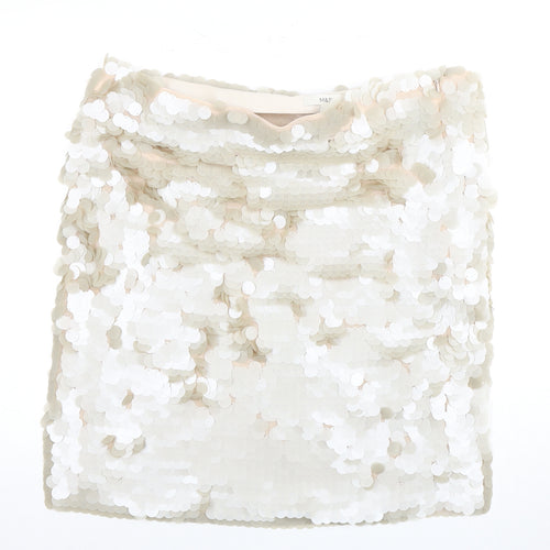 Marks and Spencer Women's Beige Sequin Skirt Size 14