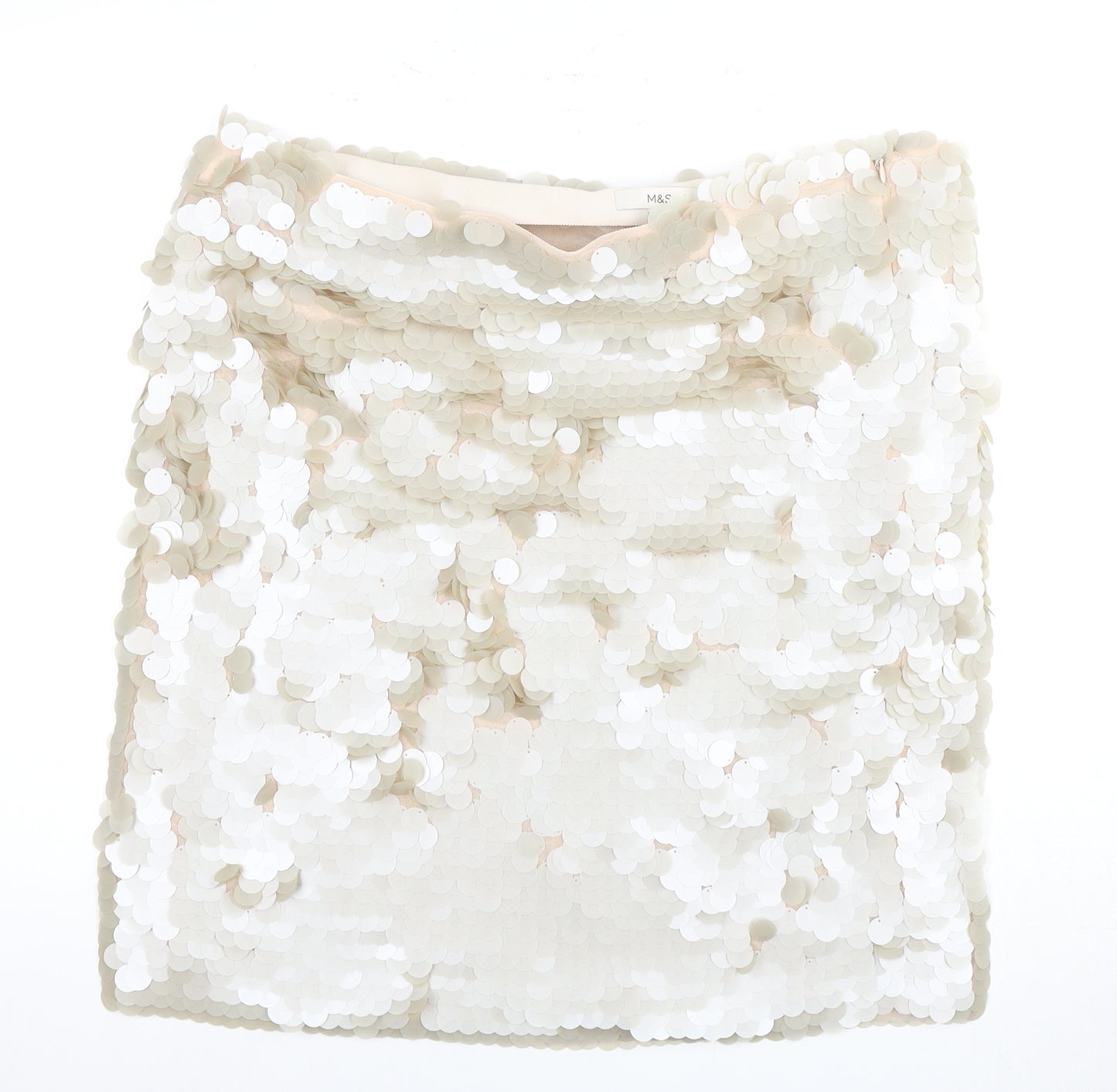 Marks and Spencer Women's Beige Sequin Skirt Size 14