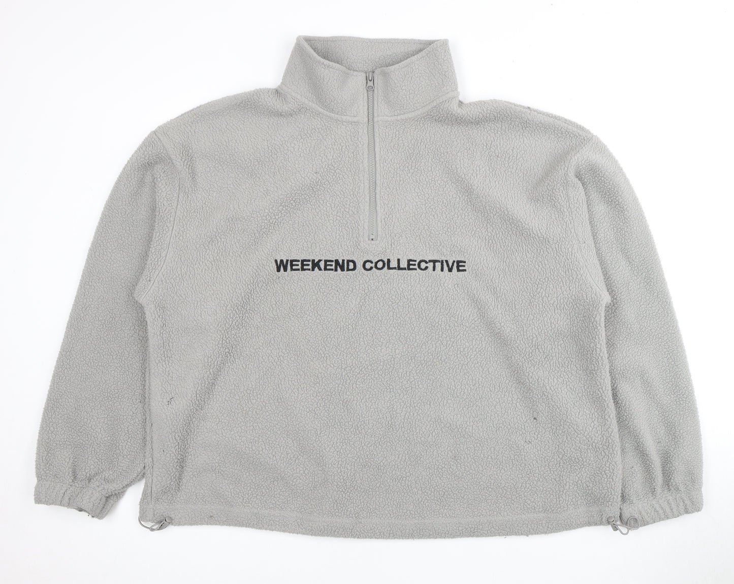 ASOS DESIGN Grey Fleece Logo Sweatshirt - L