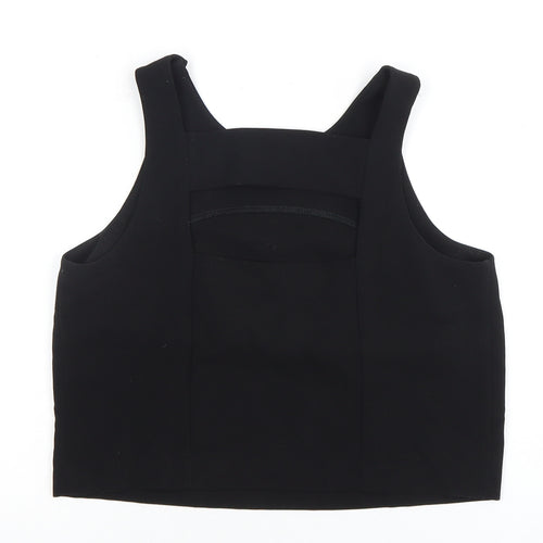 Next Women's Black Cropped Tank Top Size 6