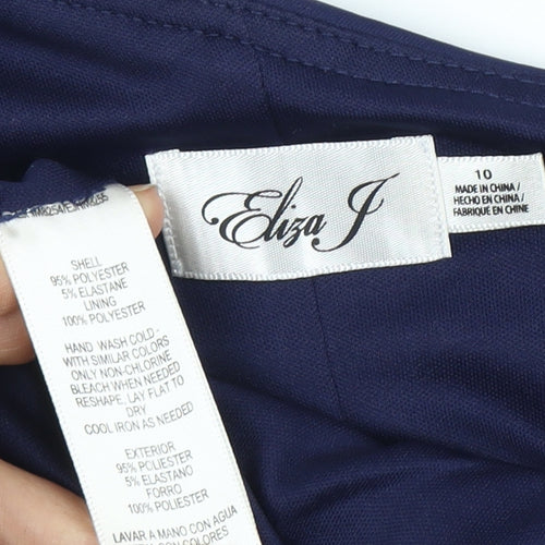 Eliza J Women's Blue Asymmetrical Sheath Dress Size 10