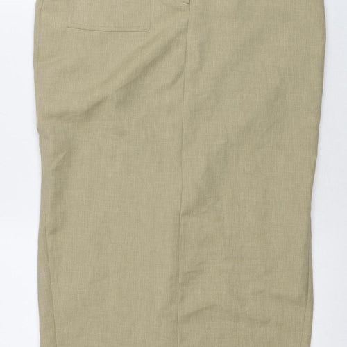 In Other Words Beige Women's Skirt - Size 8 - Linen Blend