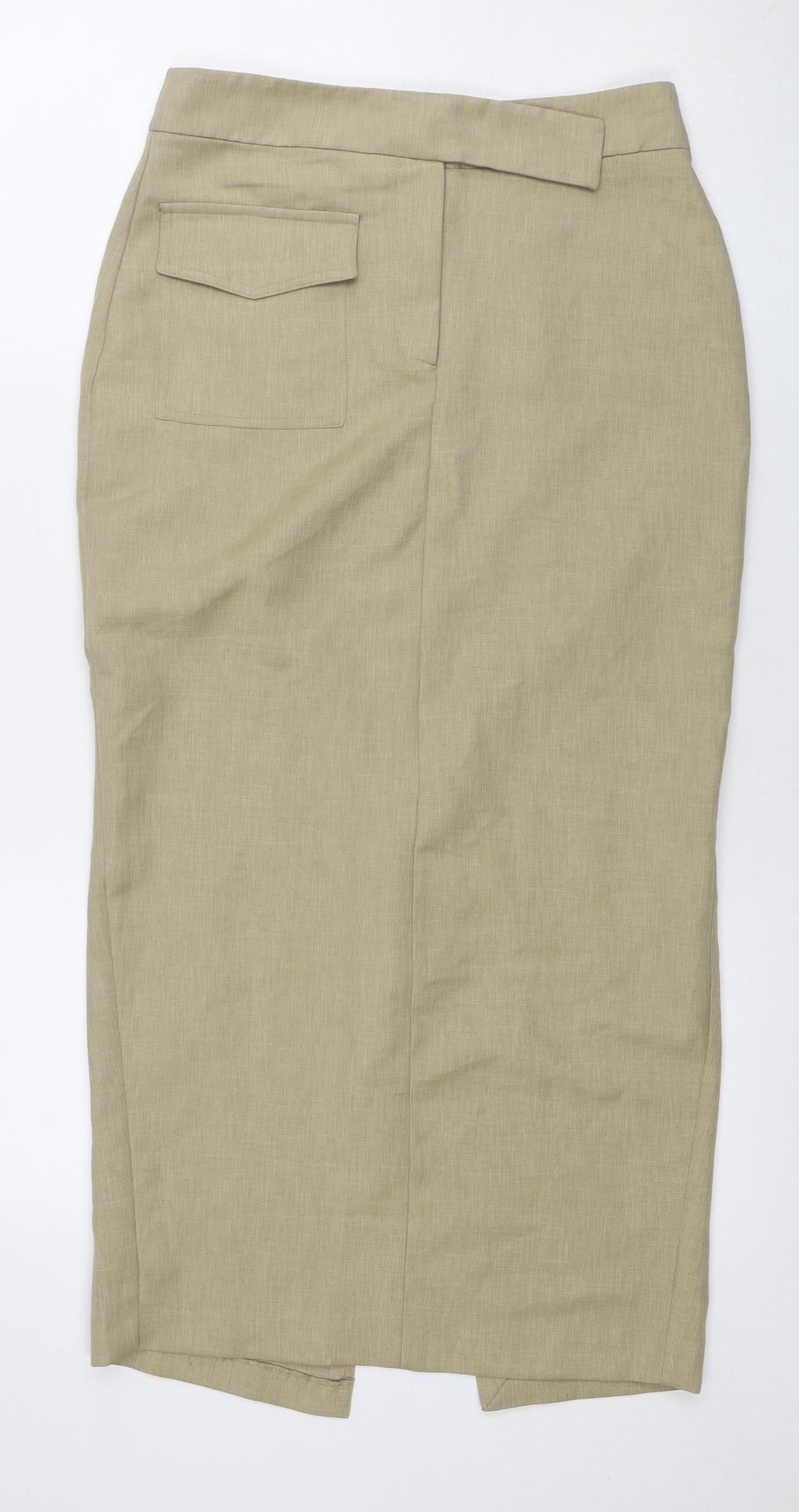 In Other Words Beige Women's Skirt - Size 8 - Linen Blend