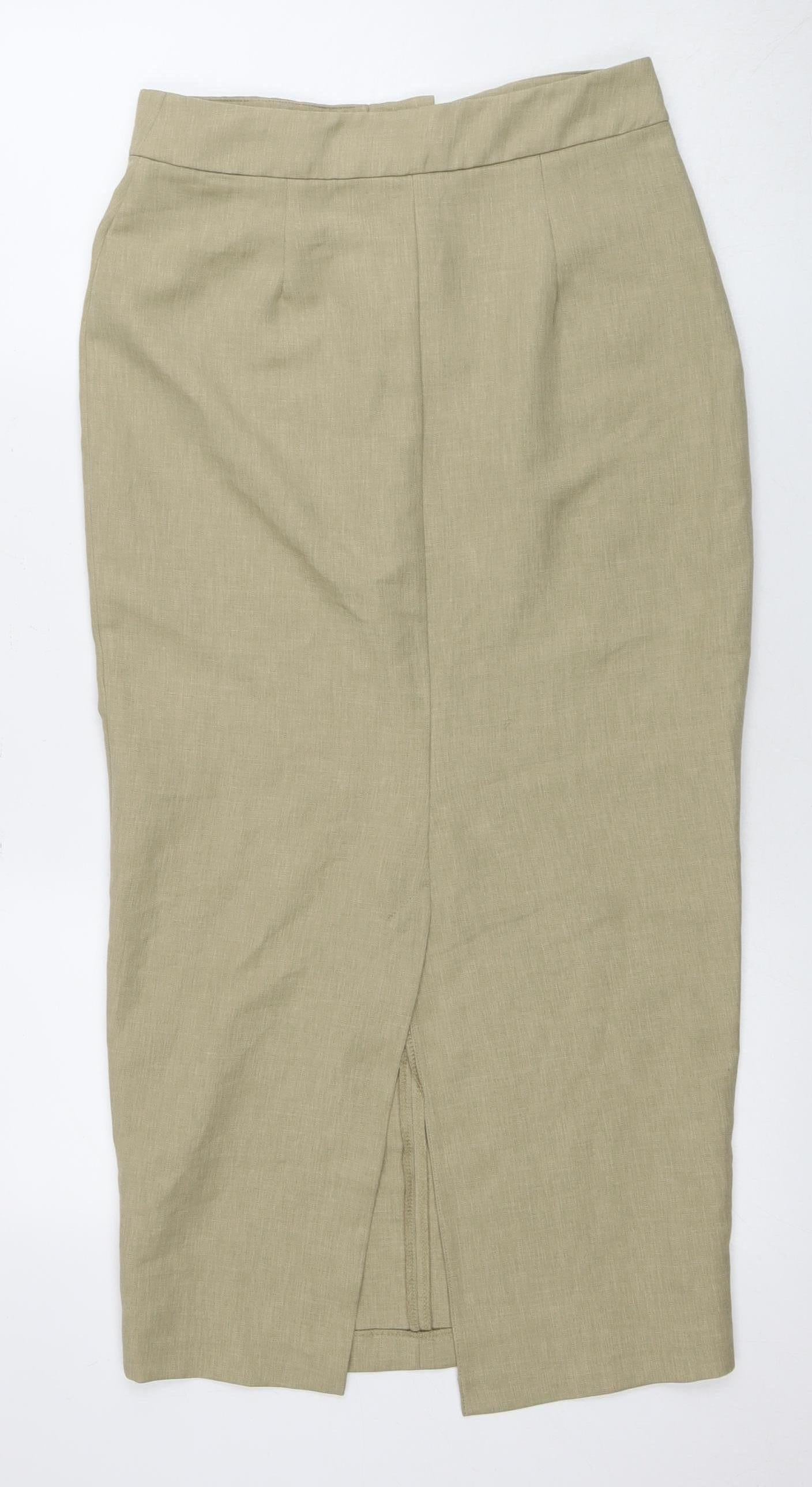 In Other Words Beige Women's Skirt - Size 8 - Linen Blend