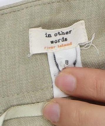 In Other Words Beige Women's Skirt - Size 8 - Linen Blend