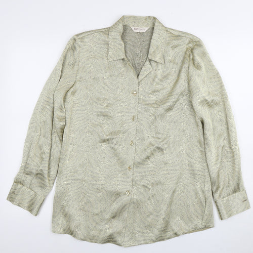 Bonmarché Women's Silver Button-Up Shirt Size 12