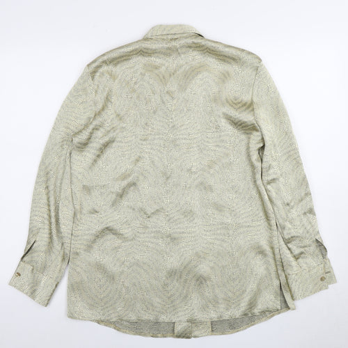Bonmarché Women's Silver Button-Up Shirt Size 12