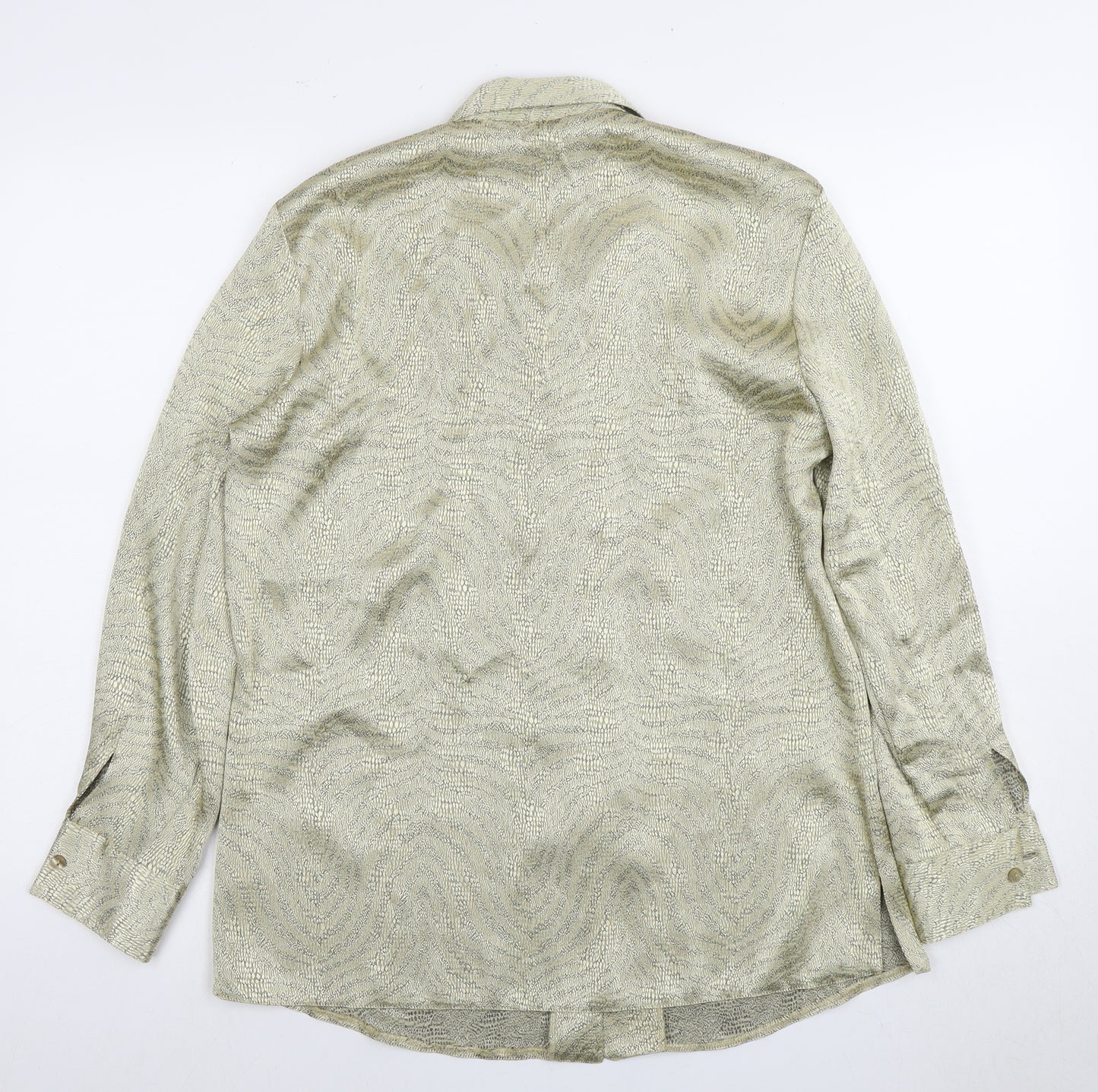 Bonmarché Women's Silver Button-Up Shirt Size 12