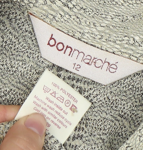 Bonmarché Women's Silver Button-Up Shirt Size 12