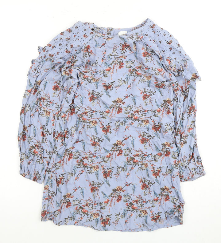 Next Girls Multicoloured Long Sleeve Floral Dress 8 Years