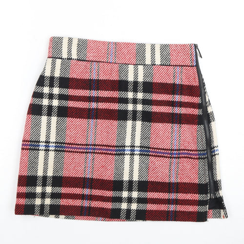 TOPSHOP Women's Red Plaid Pencil Skirt, Size 10