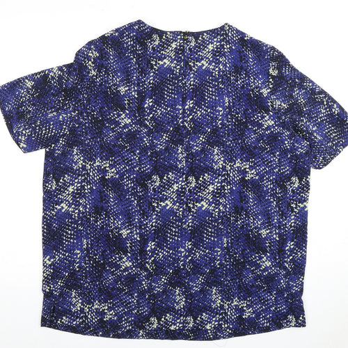 Marks and Spencer Women's Blue Geometric Top Size 16