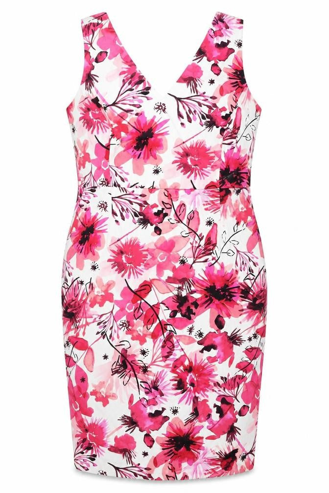 Front view of M&Co Women Multicoloured Floral Dress, size 10