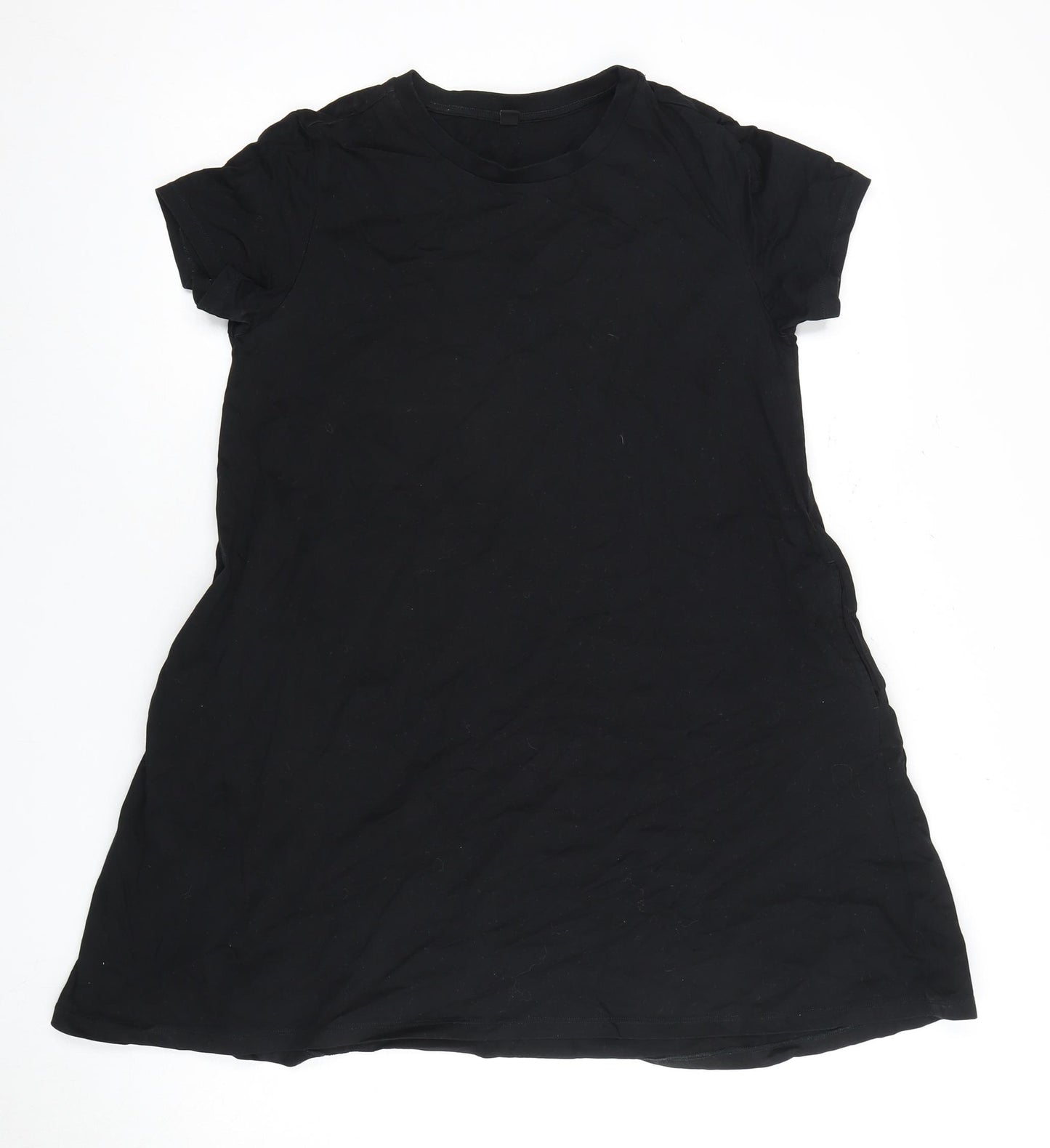 Uniqlo Women's Black Cotton Dress, Size S, Short Sleeve