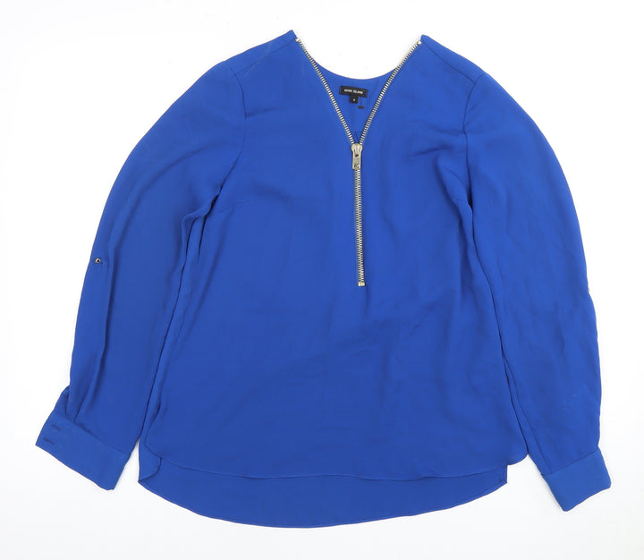 River Island Women's Blue Long Sleeve Zip Top