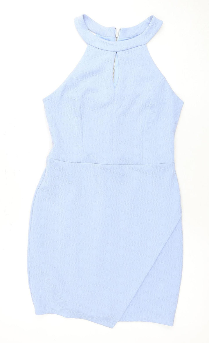 New Look Women's Blue Sheath Dress Size 12 Sleeveless