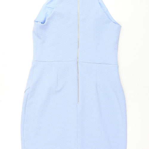 New Look Women's Blue Sheath Dress Size 12 Sleeveless