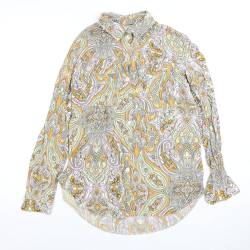 Miss Selfridge Women's Multicoloured Button-Up Paisley Shirt, Size 6
