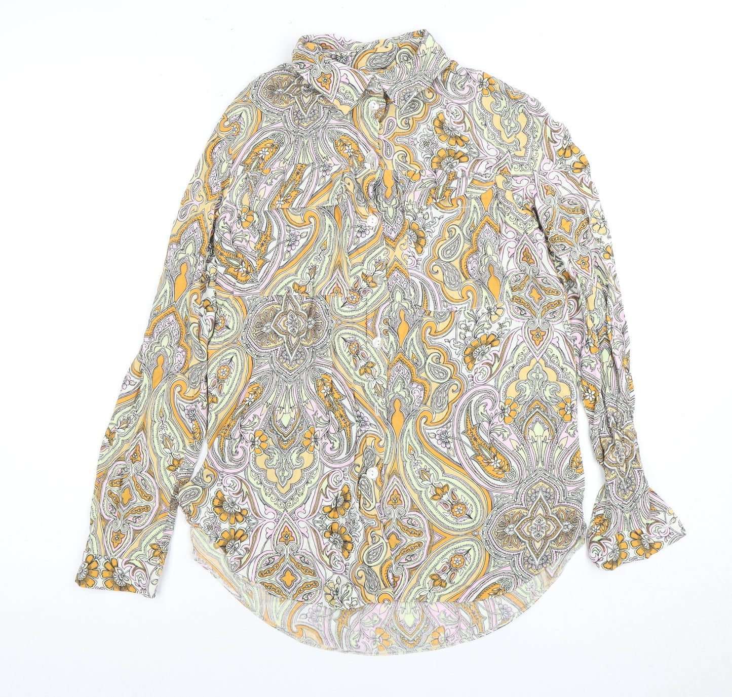 Miss Selfridge Women's Multicoloured Button-Up Paisley Shirt, Size 6