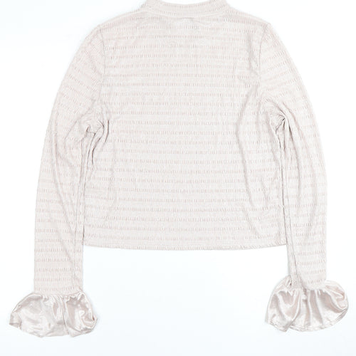 Asos Design Women's Beige Mock Neck Top Size 16