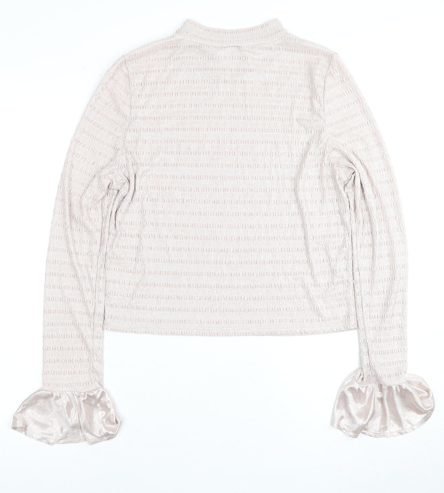Asos Design Women's Beige Mock Neck Top Size 16