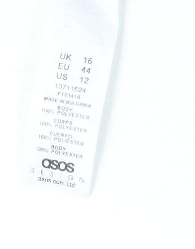 Asos Design Women's Beige Mock Neck Top Size 16