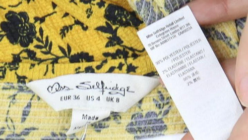 Free People Women's Yellow Floral Cropped Blouse Size 8