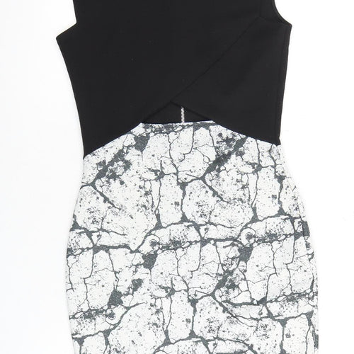 River Island Women’s Black & White Bodycon Dress Size 10