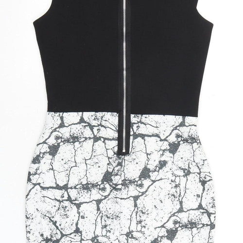 River Island Women’s Black & White Bodycon Dress Size 10
