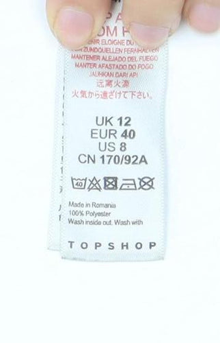Topshop Women's Black Polka Dot Cropped Top Size 12