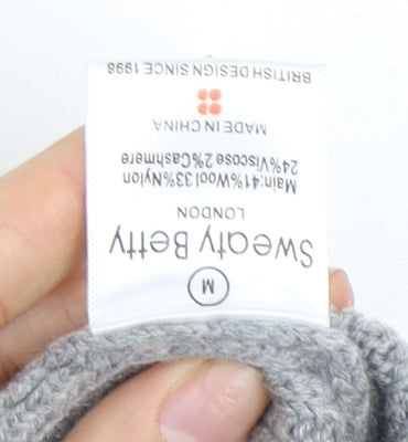 Sweaty Betty Women’s Grey Roll Neck Cold Shoulder Jumper M