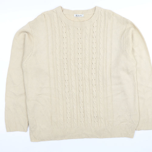 Berkertex Women's Beige Cable-Knit Pullover Jumper