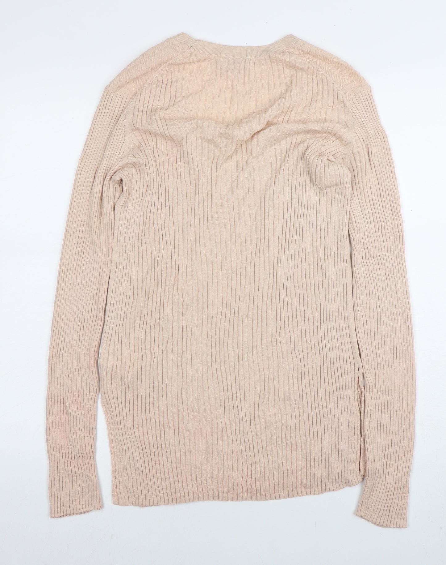 Another Stories Women's Beige V-Neck Knit Blouse M