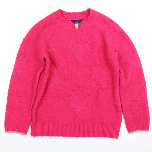 Joules Girls Pink Pullover Jumper, 9 Years, Crew Neck