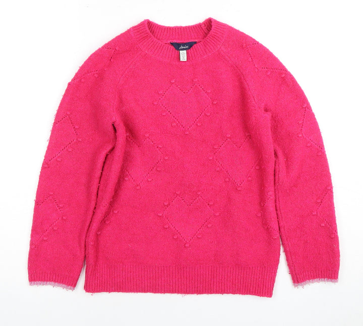 Joules Girls Pink Pullover Jumper, 9 Years, Crew Neck