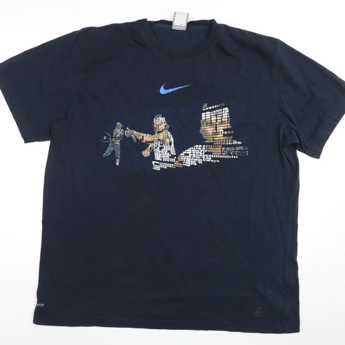 Nike Men's Blue Graphic Print T-Shirt XL