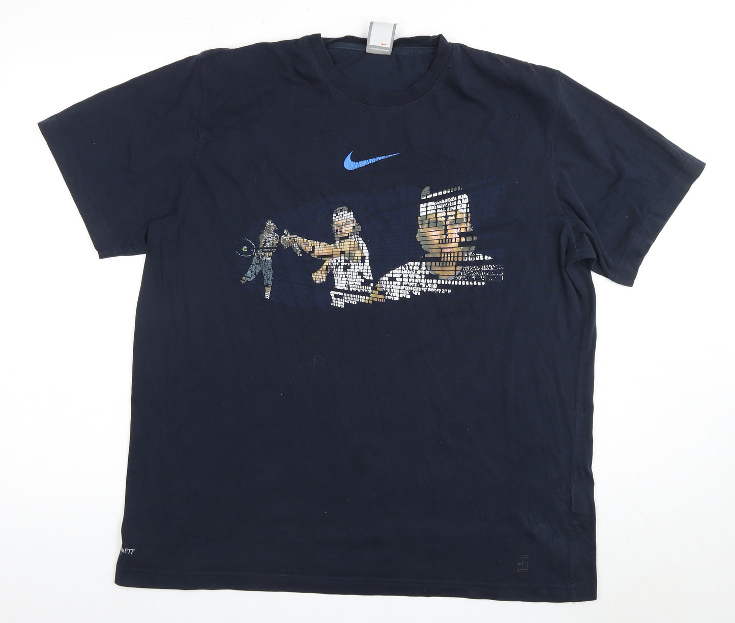 Nike Men's Blue Graphic Print T-Shirt XL
