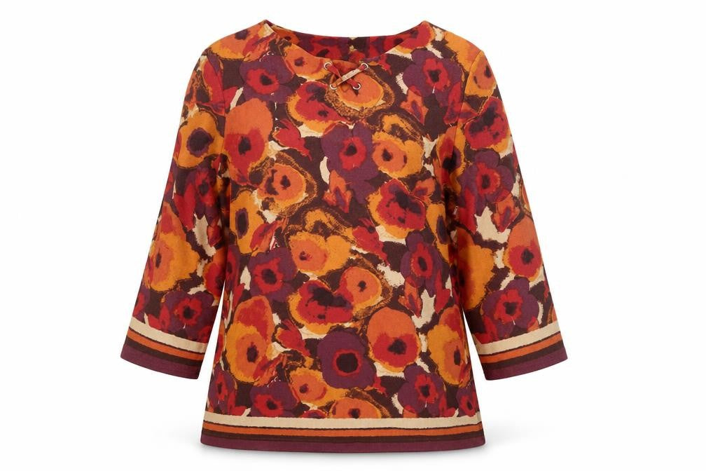 Front view of Honor Millburn Women's Multicoloured Floral Tunic Blouse
