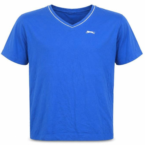 Slazenger Men's Blue V-Neck T-Shirt XL Logo