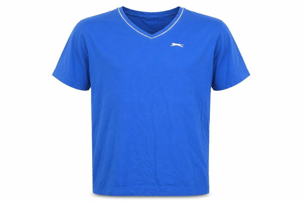Slazenger Men's Blue V-Neck T-Shirt XL Logo