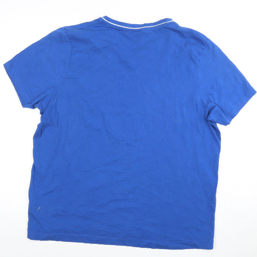 Slazenger Men's Blue V-Neck T-Shirt XL Logo