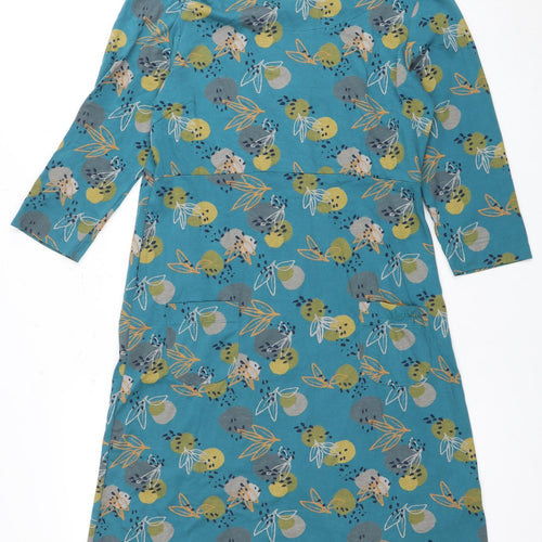 Weird Fish Women's Multicoloured Floral Shift Dress Size 12