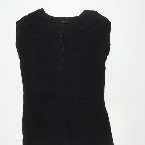 Warehouse Women's Black Silk Sleeveless Dress Size 14