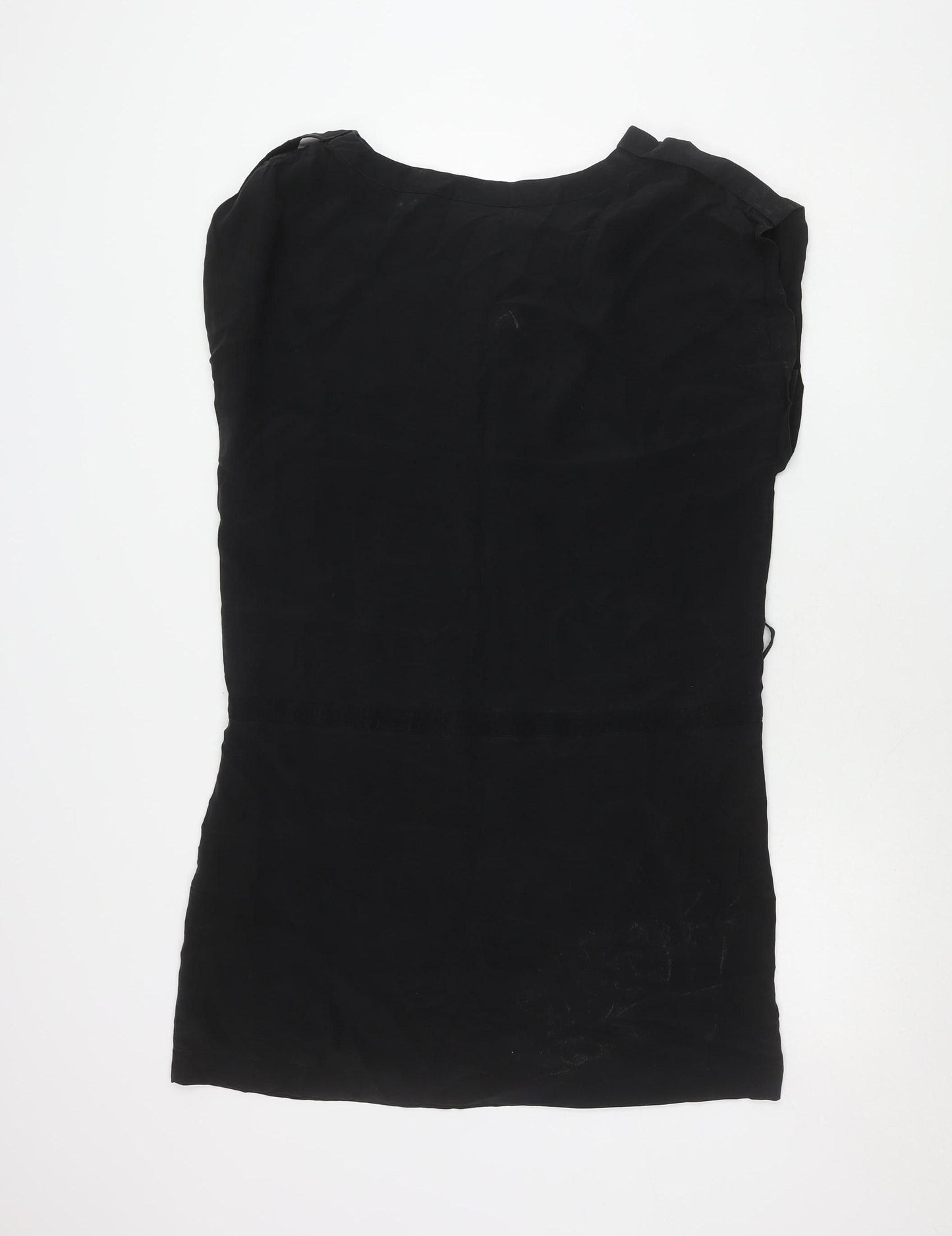 Warehouse Women's Black Silk Sleeveless Dress Size 14