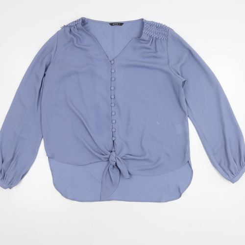 Roman Women’s Blue Long Sleeve Blouse, Size 14