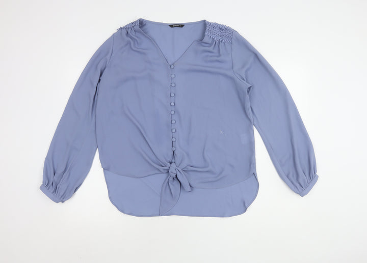 Roman Women’s Blue Long Sleeve Blouse, Size 14