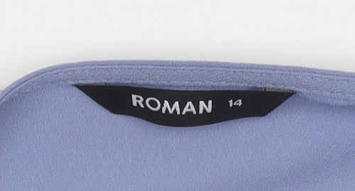 Roman Women’s Blue Long Sleeve Blouse, Size 14