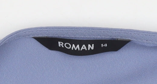 Roman Women’s Blue Long Sleeve Blouse, Size 14