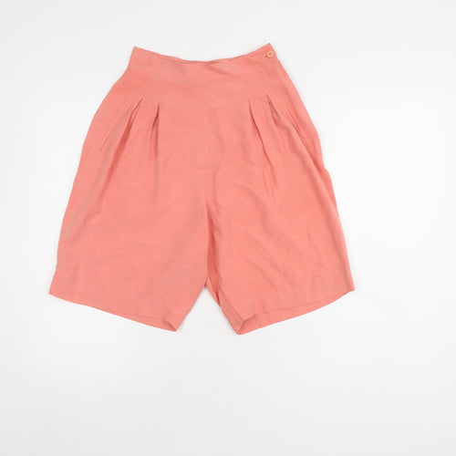 Silk Road Women's Pink Bermuda Shorts, Size S, High-Waist