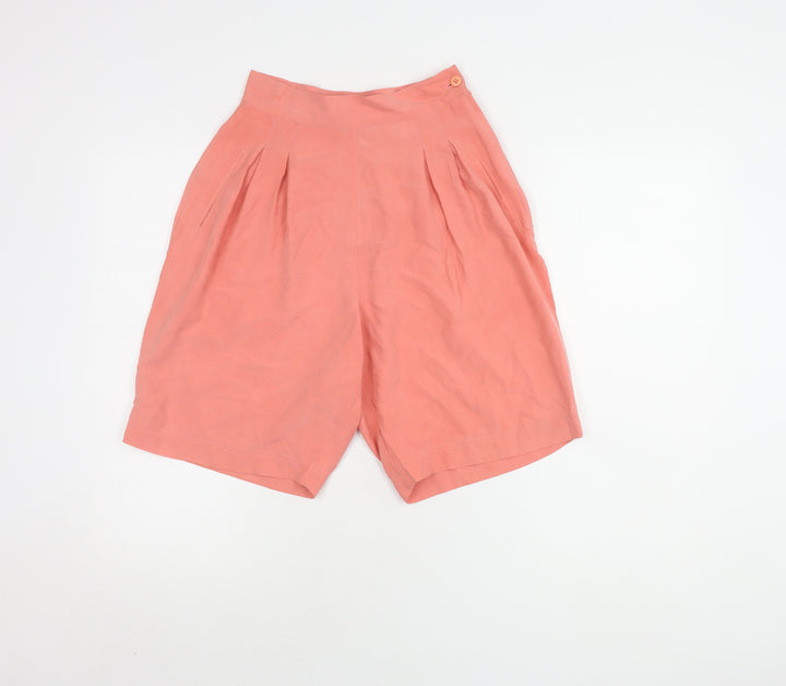 Silk Road Women's Pink Bermuda Shorts, Size S, High-Waist